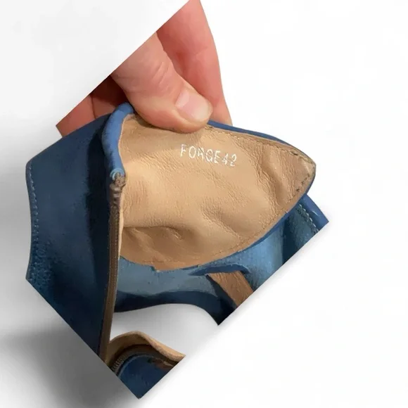 MIZ MOOZ sandals flats ankle w buckle strap cuff Blue Open-Toe back ZIPPER 42 - Picture 12 of 16